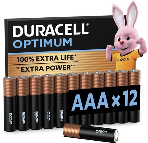 Batterij Duracell Optimum 12x AAA-2
