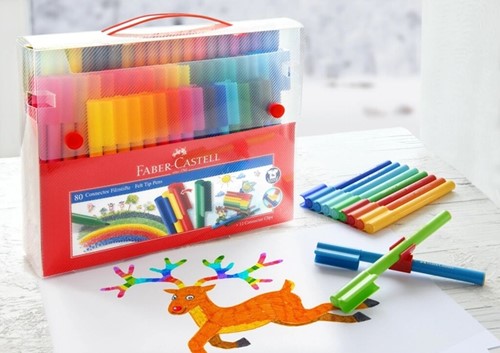 Kleurstiften Faber-Castell Connector assorti cadeauset à 80 stuks-2