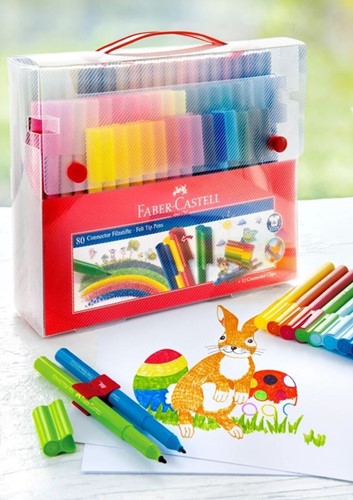 Kleurstiften Faber-Castell Connector assorti cadeauset à 80 stuks-1