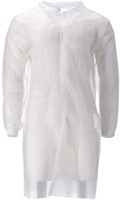 Bezoekersjas CMT XL non-woven drukknopen 104cm lang PP wit 100 stuks