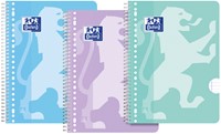 Collegeblok Oxford School A4+ lijn 23-gaats 160pag  80gr pastel assorti 3 stuks