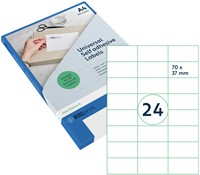 Etiket Rillprint 70x37mm mat transparant 600 stuks