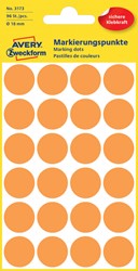 Etiket Avery 3173 rond 18mm lichtoranje 96 stuks