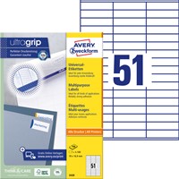Etiket Avery 3420 70x16.9mm wit 5100 stuks-2