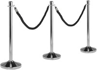 Afzetkoord Securit 150cm zwart met chroome knop-1