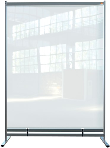 Vloerscheidingspaneel Nobo vrijstaand doorzichtig PVC 148x206cm