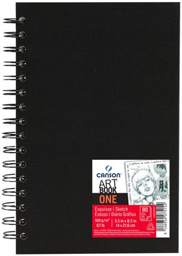 Tekenboek Canson One 140x216mm 80 vel 100gr spiraal