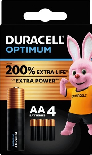 Batterij Duracell Optimum 200% 4xAA