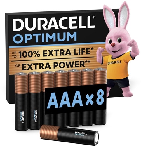 Batterij Duracell Optimum 100% 8xAAA