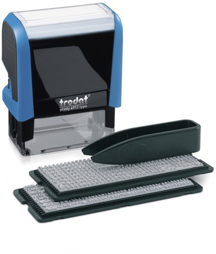 Tekststempel Trodat Printy 4912 Typomatic letterset en pincet blauw