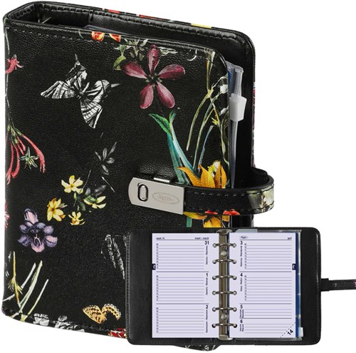 Organizer Kalpa Pocket inclusief agenda 2025-2026 7dagen/2pagina's bloemenzee zwart