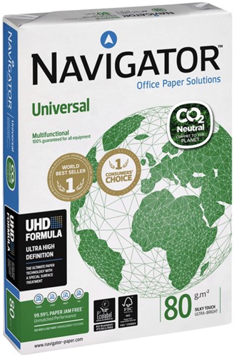 Kopieerpapier Navigator Universal CO2 A4 80gr wit 500 vel