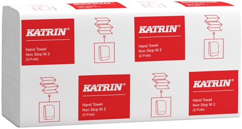Handdoek Katrin z-vouw 2-laags 203x240mm 25x160 vel wit 61617