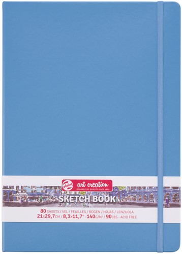Schetsboek Talens Art Creation 80 witte vellen 140gr 210x300mm blauw