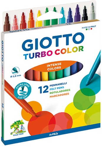 Viltstift Giotto Turbo Color assorti 12 stuks