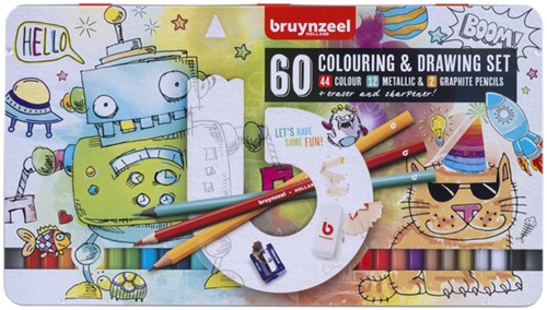 Tekenset Bruynzeel jonge kunstenaars set à 60 stuks assorti