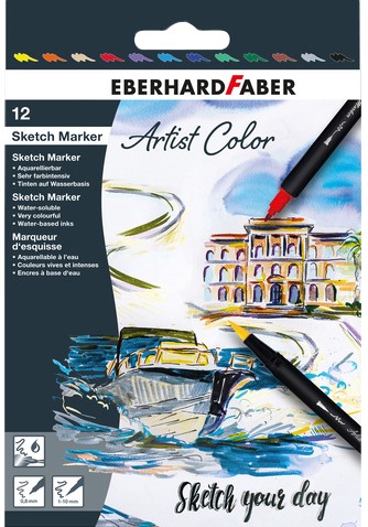 Sketch marker Eberhard Faber 12 stuks assorti