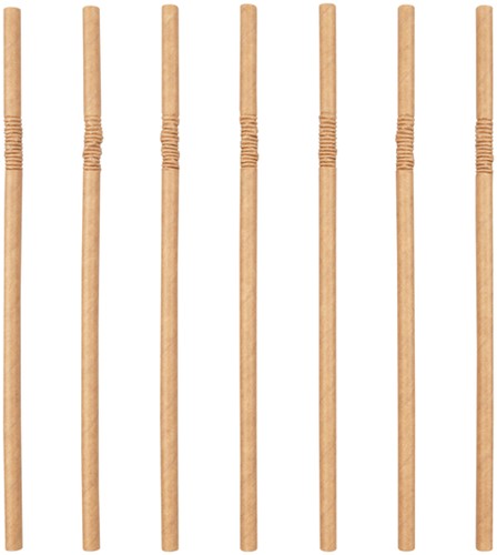 Drinkrietje IEZZY karton buigbaar 6x240mm 100% fair 200 stuks bruin