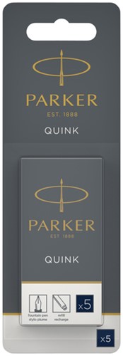 Inktpatroon Parker Quink blauwzwart blister à 5 stuks