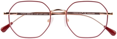 Leesbril I Need You +1.50 dpt Yoko rood-koper