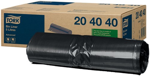 Afvalzak Tork B3 Advanced 33x40cm 5L zwart 204040