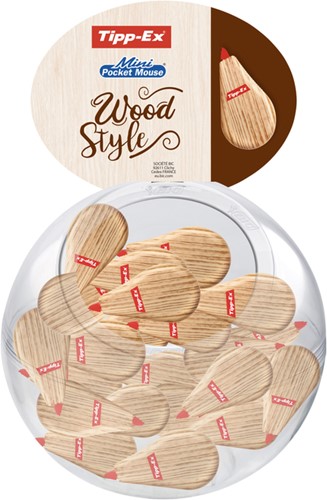 Correctieroller Tipp-ex mini pocket mouse 5mmx6m wood valuepack à 30+10 gratis