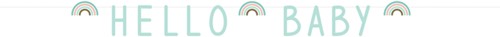 Letterslinger Haza Hello Baby mintgroen 2.50m