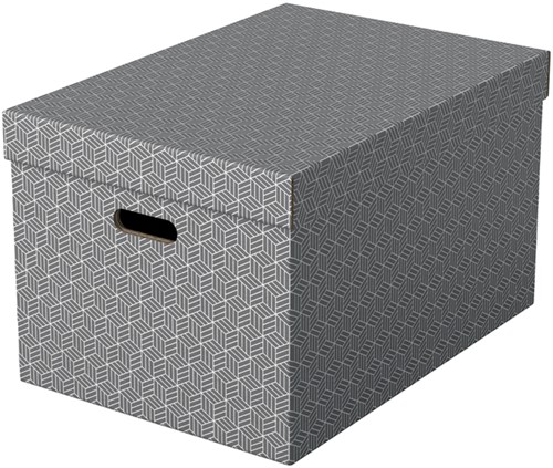 Opbergdoos Esselte home groot 355x305x510mm grijs 3 stuks