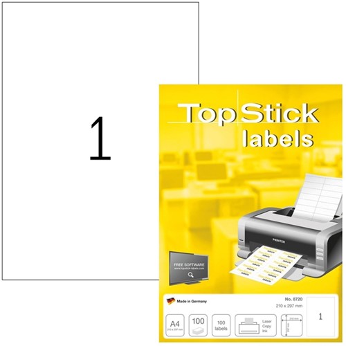 Etiket Office 210x297mm 100 stuks
