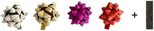 Rozetten Haza 50mm glitter assorti