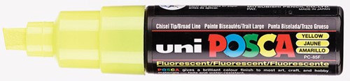Verfstift Posca PC8K breed schuin geel