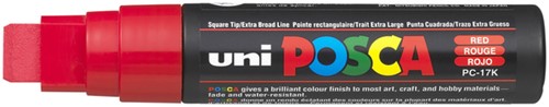Verfstift Posca PC17K extra breed rechthoek rood