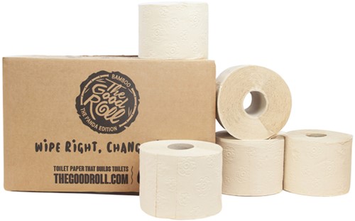 Toiletpapier The Good Roll The Panda Edition Naked bamboe 3-laags 27x250 vel naturel