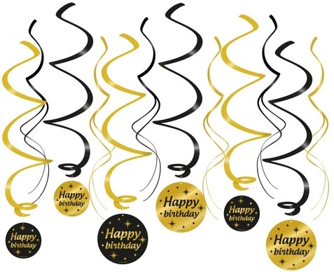 Classy party swirls Happy birthday