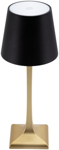 Tafellamp Securis Roma LED oplaadbaar dimbaar zwart-goud