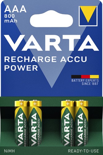 Batterij oplaadbaar Varta 4xAAA 800mAh ready2use