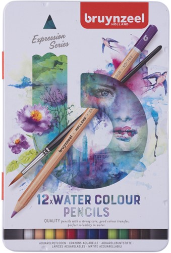 Kleurpotloden Bruynzeel aquarel Expression blik à 12 stuks assorti