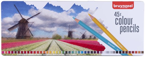 Kleurpotloden Bruynzeel Holland blik à 45 stuks assorti