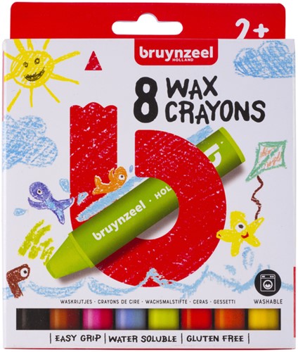Waskrijt Bruynzeel Kids set à 8 stuks assorti