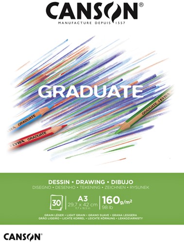 Tekenblok Canson Graduate Dessin A3 160gr 30 vel