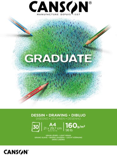 Tekenblok Canson Graduate Dessin A4 160gr 30 vel