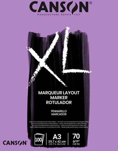 Tekenblok Canson XL Marker A3 70gram 100 vel