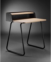 Bureau Secretair Home - Blad wit, onderstel wit-2