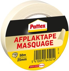 Afplaktape Pattex 25mmx50m creme