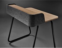 Bureau Secretair Home - Blad wit, onderstel wit-3