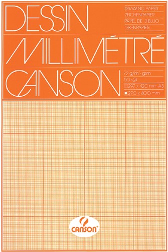 Millimeterblok Canson A3 lichtbruin 50 vel