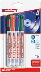 Cd marker edding 8400 rond 0.5-1.0mm assorti blister à 4 stuks