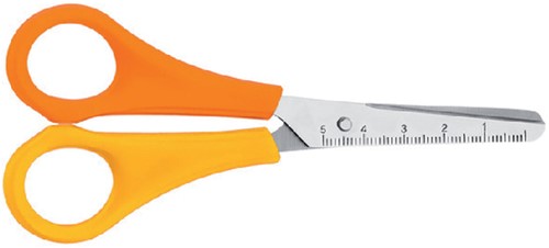 Kinderschaar Westcott 130mm ronde punt linkshandig geel/oranje