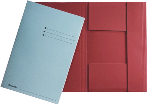 Dossiermap folio Esselte, 3 kleppen manilla 275gr rood