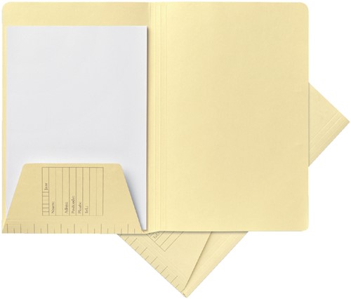 Dossiermap Quantore A4 1 klep 160gr lichtgeel